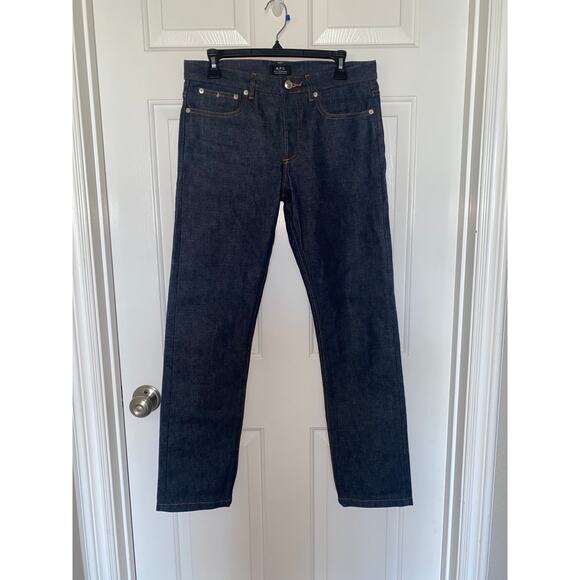 APC Petit Standard Slim Jeans Men 29x30 Indigo Selvedge Raw Denim